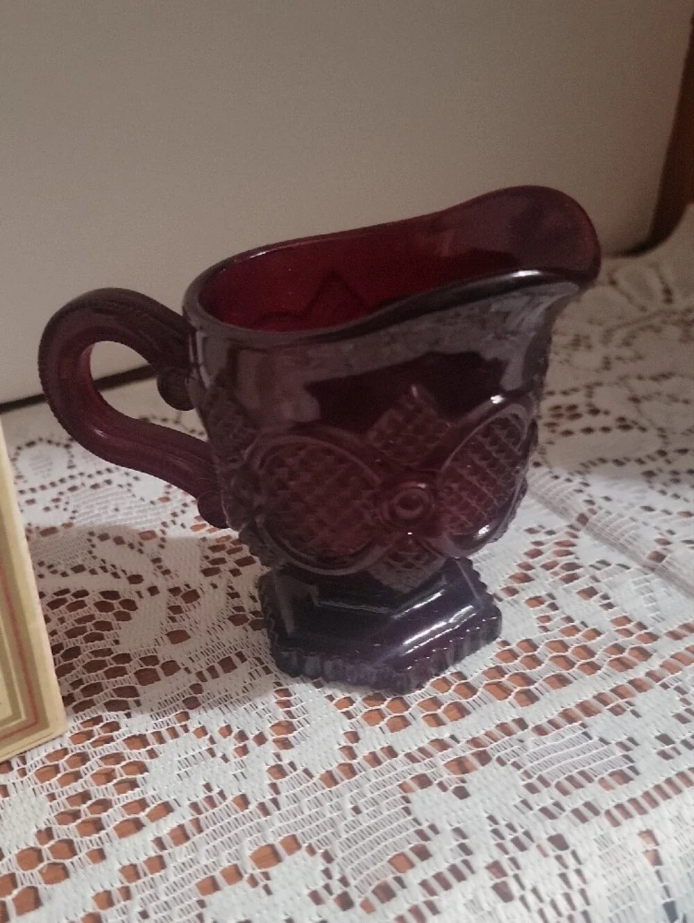 Avon Cape Cod Collection Deep Ruby Red Creamer & Sugar Bowl